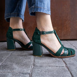 Sandalia Viena Verde Charol