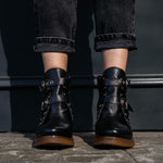 Botines Nápoles Negro Hebillas