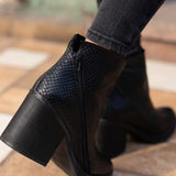 Botines Bucarest Negro Reptil